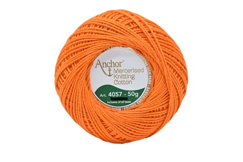 Image of Anchor Mercerised Premium Knitting Crochet Cotton Thread Yarn Balls for Knitting, Weaving, Embroidery and Craft Making Fast Color (Pack of 2 Rolls) (Shade no. 925)