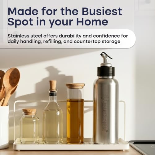 Image of Oil Dispenser for Kitchen Stainless Steel 750ml Oil Bottle for Kitchen