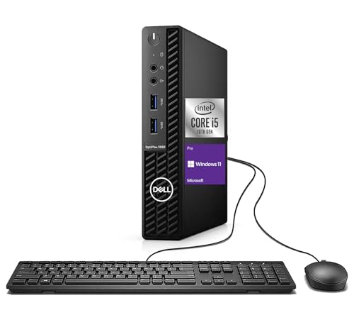 Dell OptiPlex 3080 Micro Desktop Computer Mini PC, Hexa-Core i5-10500T 2.3GHz Up to 3.8GHz, 16GB DDR4 RAM, 256GB SSD, HDMI, Keyboard and Mouse, WiFi, BT, Windows 11 Pro (Renewed)