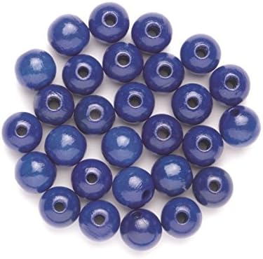 GlorexGmbH Wooden Beads Pack of 155 Blue, 10 x 8.5 x 1 cm, 155 Count