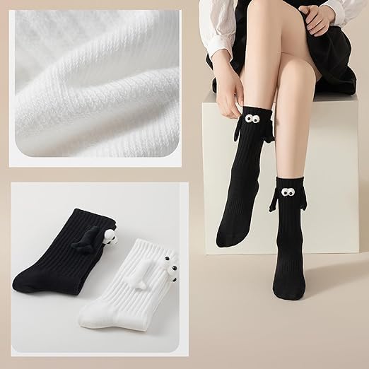 Shinfirst Magnetische Socken zum Halten der Hände, 3 Paar, lustige Socken, Geschenke für Freund, Paar, beste Freunde