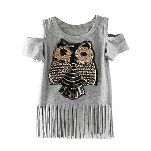 Image of Girls' Short-Sleeve Shirts and Tops,Sequin Girl Clothes