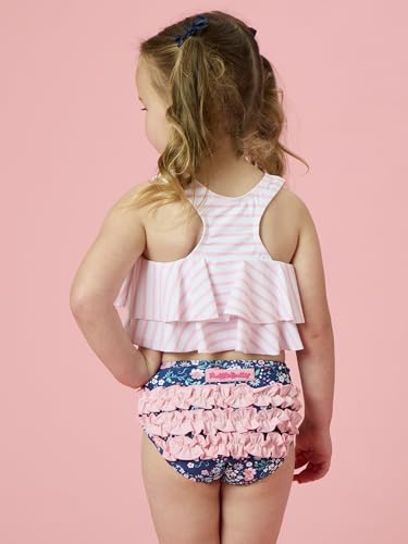 Image of RuffleButts Girls UPF50+ Sun Protection Flounce Bikini Two Piece Swimsuit