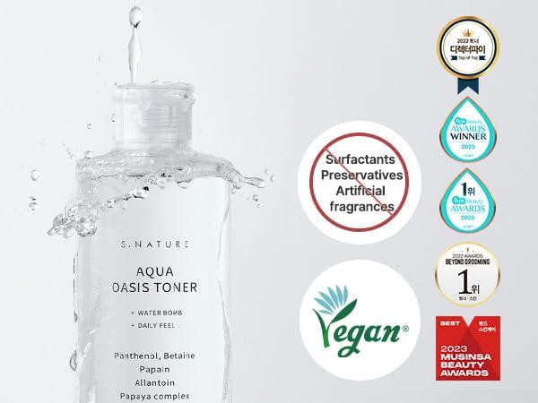 S.NATURE Aqua Oasis Toner | PHA, Soothing and Calming Skin,Hydrating, Refreshing Toner for All Skin Types, Korean Skin Care, Vegan | 300ml, 10.14 Fl Oz - Image 5