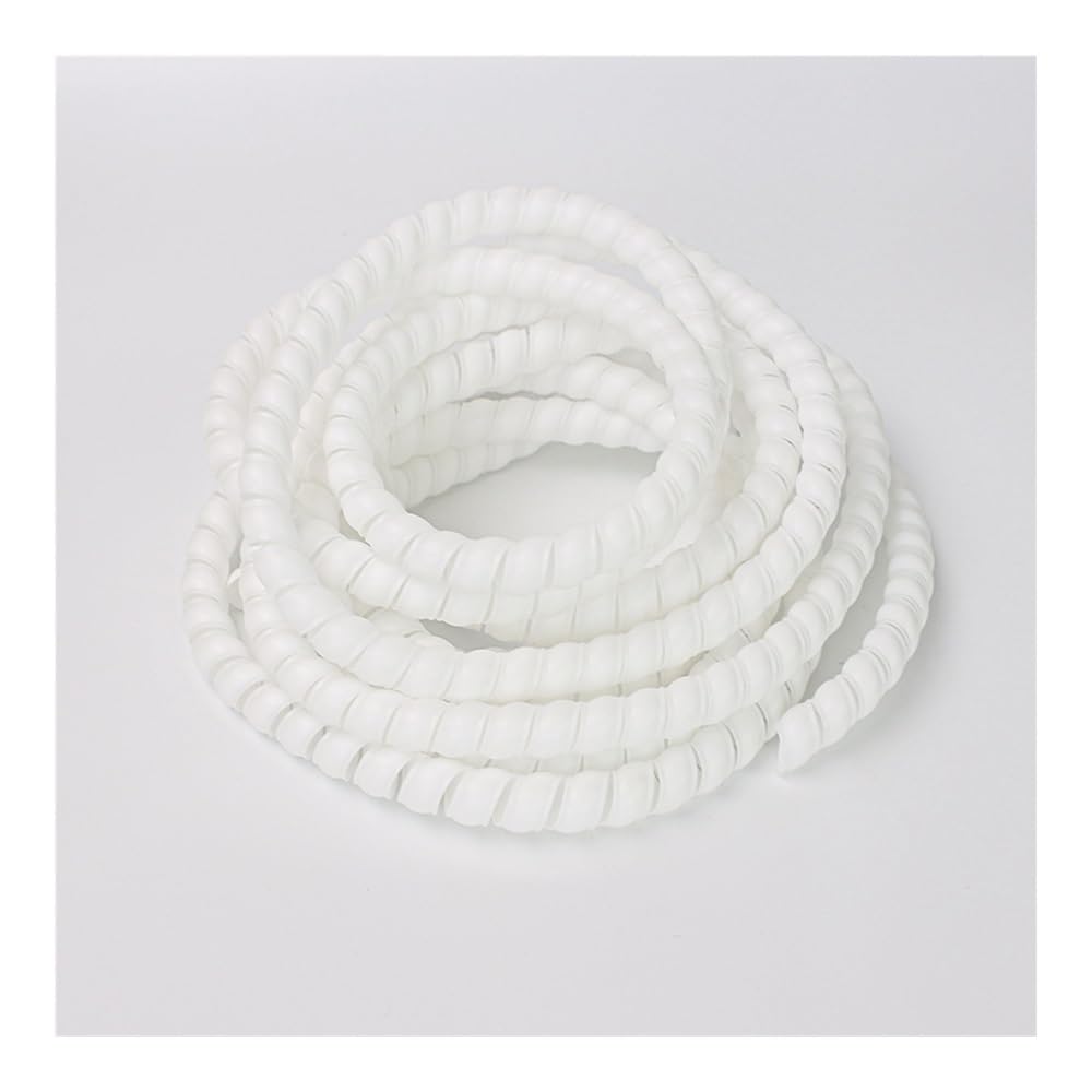 Tubo di avvolgimento da 1/5 m, 8/10/14/16/20/25 mm, guaina di protezione per cavi, guaina protettiva a spirale (bianco, 42 mm x 5 metri)