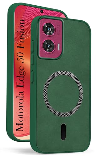 Image of Jkobi Leather Finish Back Cover Case for Motorola Moto Edge 50 Fusion (MagSafe Compatible Wireless Charging | Soft Touch | Camera Bump Protection)