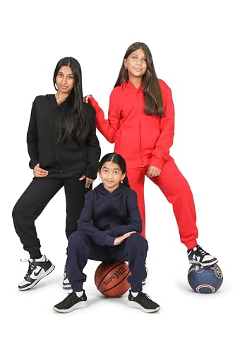 Image of EVERYDAY KIDS Girls' Cotton Fleece Sweatpants; Girls' Activewear Jogger Pants - Soft and Breathable Cotton /Poly Blend