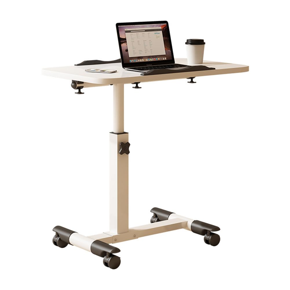 Creperture Mesa de pie, altura ajustable con ruedas, 60 x 40 x 90 cm, plegable, escritorio, sobrecama, mesa de cuidado para ahorrar espacio, mesa de ordenador portátil para dormitorio, oficina, salón