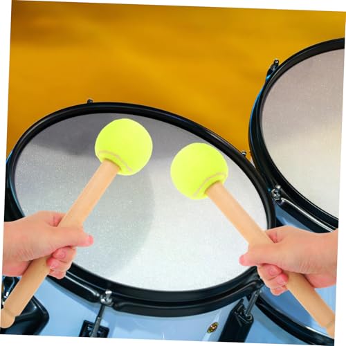 Baquetas de madera con mango cómodo para batería y percusión, alabarda de tenis para tambor, color beige miniatura 5