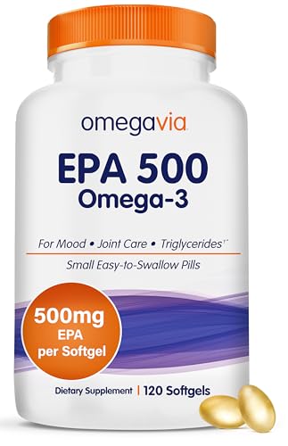 OmegaVia EPA 500, Purified Omega-3 Fish Oil Supplement, 500 mg EPA in Triglyceride Form, Burpless Fish Oil, Non-GMO, Gluten-Free, IFOS 5-Star, 120 Softgels : Everything Else