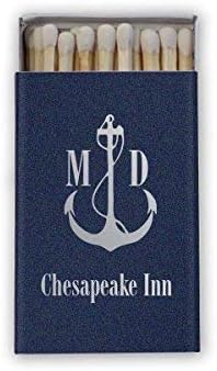 Nautical Wedding Custom Matches Personalized wedding Favors Candle Box Match Cigar Matchbox