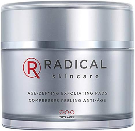Radical Skincare Age-Defying Exfoliating Pads Removes Dead Skin, Evens and Brightens Skin Tone for Radiant Glow | For All Skin Types Including Sensitive Skin | Paraben Free (4.35 Oz)