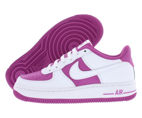 Air Force 1 Low Grade School Basketball Shoes (White/Hot Fuchsia) (HV0938-100, Pink/White) Size 5