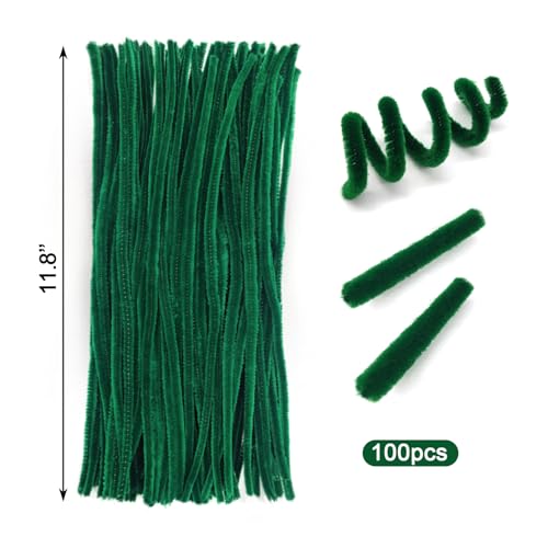 Cretty-Meet 100pcs Fluffy Pipe Cleaners Chenille Stems Pipe Cleaners Craft Supplies for Making Wreaths Christmas Decorations - Image 2