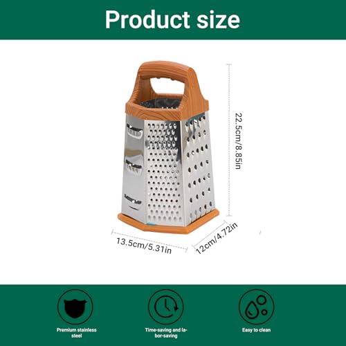 Rallador de caja de acero inoxidable 6 lados 22.5 cm miniatura 7