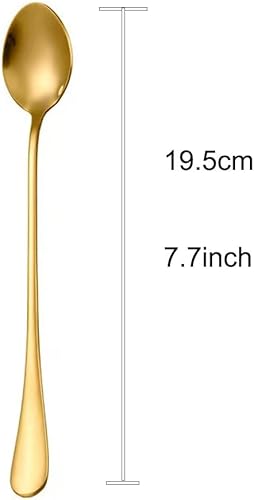 Miniatura 29 de Wesdxc56 Demitasse - Cucharas de café expreso, mini cuchara de café, cucharas pequeñas de acero inoxidable para postre, té, juego de 6 (dorado)