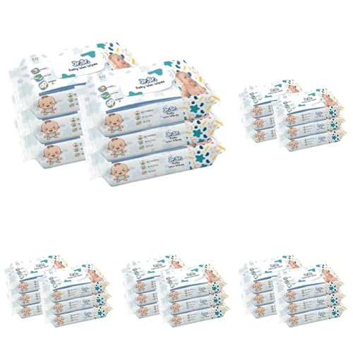 Image of Jr. Sr. Baby Wipes | 80 Wipes x Pack of 30-480 Wipes | Safe & Moist Wet Wipes for Babies | Prevents Rashes & Redness with Goodness of Aloe Vera, Vitamin E & Chamomile Oil | No Paraben & No Alcohol