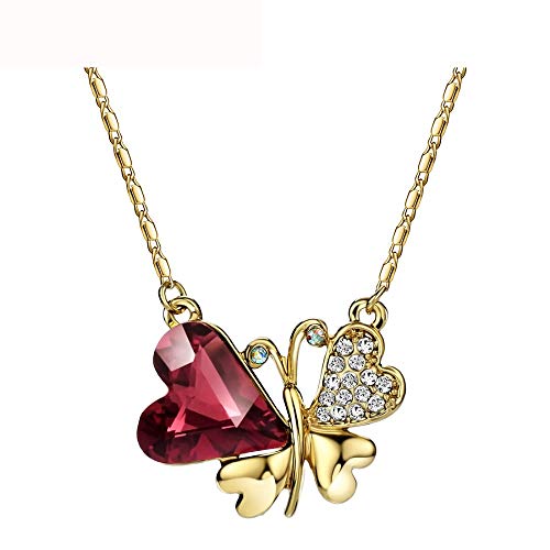 Collier pendentif papillon pour femmes bijou en alliage jaune clair