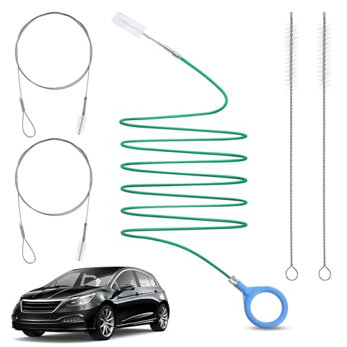 Cepillo de desagüe para techo corredizo de coche, 300 cm, flexible, juego de limpieza con 4 cepillos de limpieza (2 x 1 + 2 x 20 cm), para techo corredizo