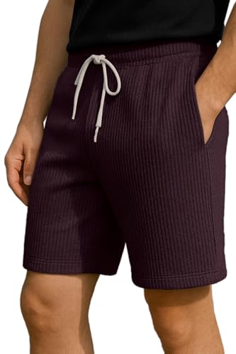 Image of Vogaan Men's Casual Slim Fit Shorts | Stylish Above Knee Shorts with Elastic Waist & Side Pockets Summer Wear for Gym Lounge Travel & Outdoor