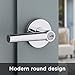 Kwikset 91560-003 Milan Round Keyed Entry Lever Featuring SmartKey in Polished Chrome