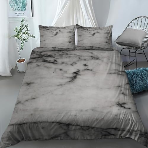 Ropa de cama de mármol gris en microfibra de lujo para cama 90 5