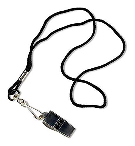 Silbato Deportivo Negro Pea-Less con Cordón