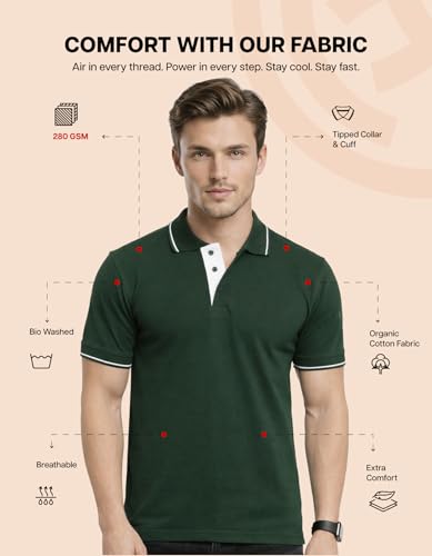 Image of Scott International Cotton Polo T Shirt | Collar Tshirts | Half Sleeves Plain T Shirt | T-Shirt |Tshirt for Men Stylish | Men's Tshirt
