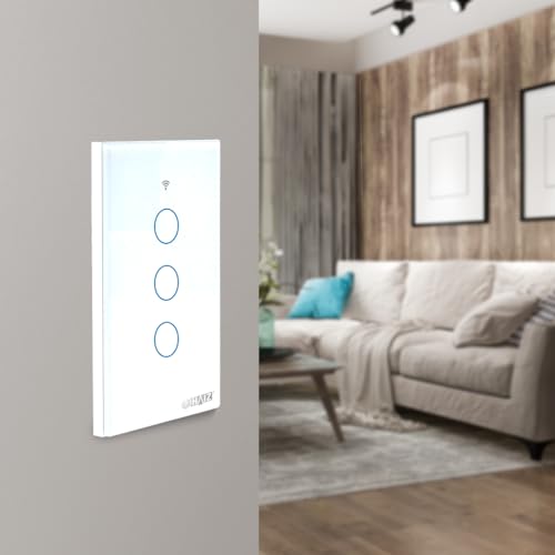 Interruptor Inteligente Haiz Touch Screen 3 Botões Compatível com Alexa e Google Home Resistente à Á