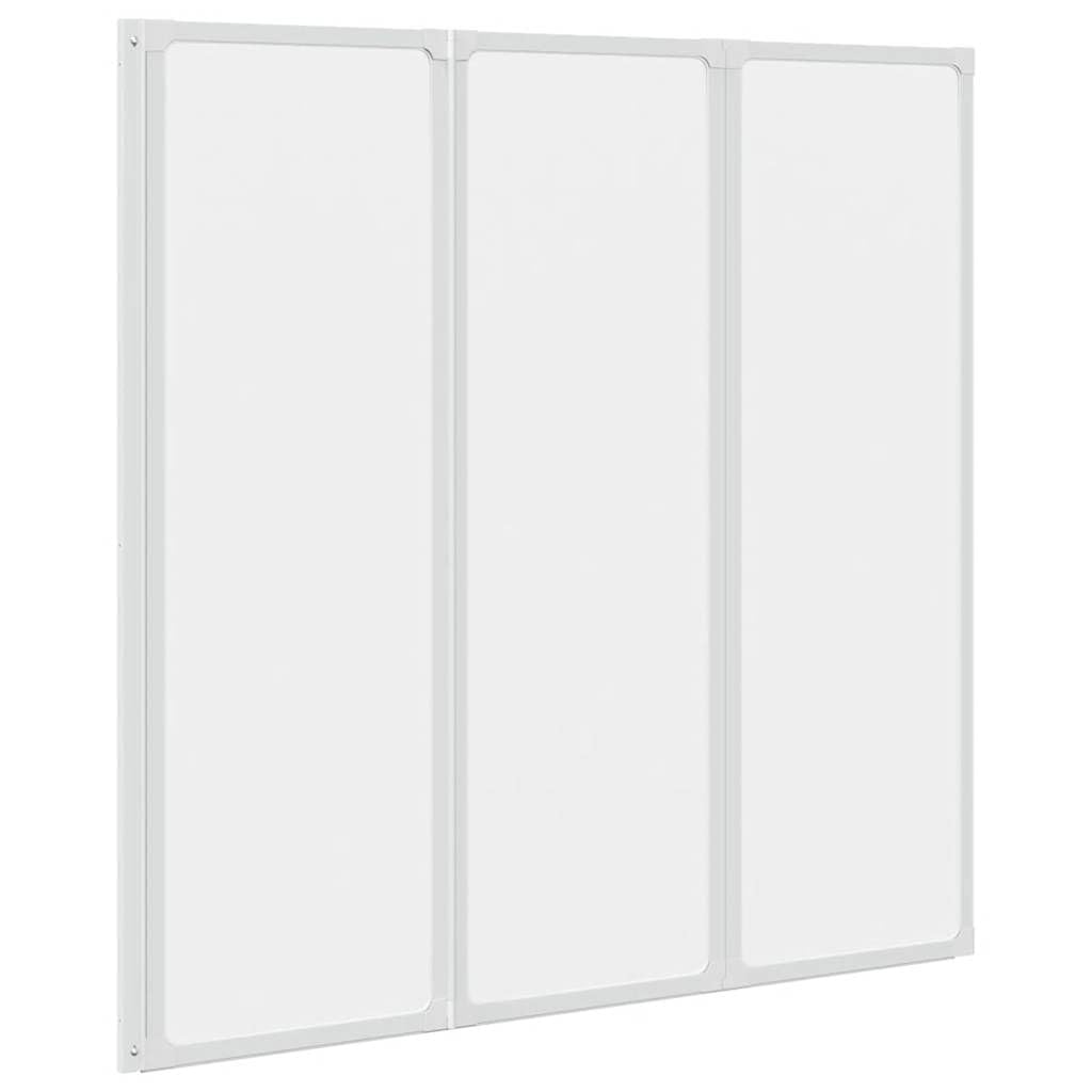 Parete doccia da 120 x 117 cm, 3 pezzi, pieghevole per vasca da bagno, con telaio in alluminio, box doccia salvaspazio per bagno, chiusura universale