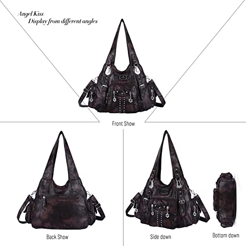Image of Angel Kiss Purses for Women Soft PU Leather Large Hobo Bags for Women Shoulder Bag | Soft