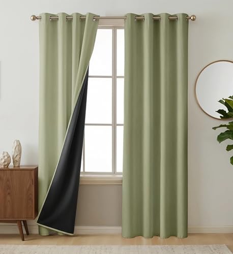 Image of Galaxy Home Decor Polyester Solid Curtain, Long Door - 9 Feet, Olive Green, Pack of 1