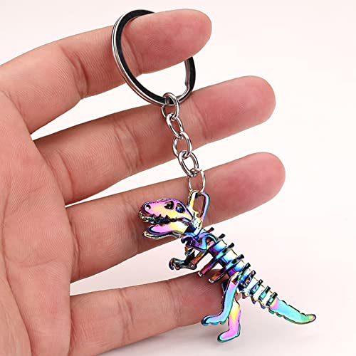 Kapitomanio Creative Skull Dino Keychain For Men Bags Backpack Car Key Pendant, Metal Dinosaur Keychains For Boys Men Gifts #TOP1