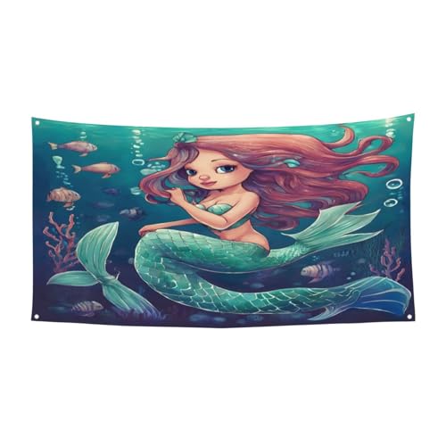 Mermaid04print �J���t�� �p�[�e�B�[ �o�i�[ �t�F�X�e�B�o�� �f�R���[�V���� �ė��p�\ �a���� �L�O�� ������