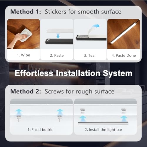Image of VST Smart Under Cabinet Lighting 6 Bars - UL Listed CRI 93+ Adjustable Strip Lights, Alexa & Google Home Compatible, App /Voice /Hand Wave Control for Kitchen Cabinets & Closets
