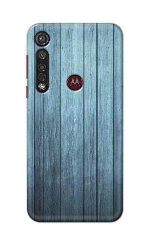 Image of Printed Hard Back Cover Case for Motorola Moto G8+ Plus Back Cover (Wooden Blue) -1302