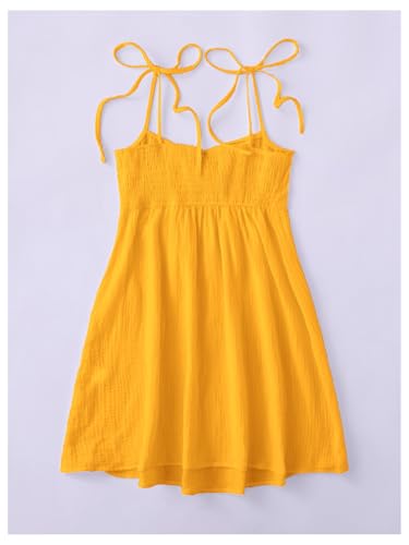 Image of SOLY HUX Women's Summer Mini Sun Dress Cami Tie Shoulder Babydoll Dresses | A Line, Y2k, Cute, Casual, Babydoll Dresses