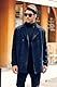 Runcati Herren Klassischer Zweireiher Mantel Slim Fit Winterjacken Casual Lange Jacke Warme Business Trenchcoat Dunkelblau Groß