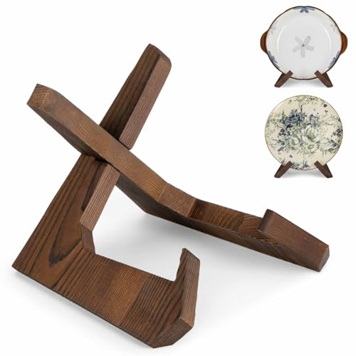 ANBOXIT Soporte Platos, Soportes para Cuencos de Exhibición, Soporte de 6,5 Pulgadas, en Madera, para Grandes Cuencos Profundos, 23 x 20 x 16,7 cm (Para Cuencos  12,7 cm de Profundidad)