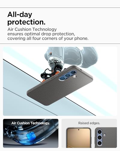 Image of Spigen for Galaxy S25 Case, Liquid Air [No Magnet Ring] [Military-Grade Protection] - Marble Gray