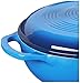 Lodge 3 Quart Enameled Cast Iron Dutch Oven with Lid – Dual Handles – Oven Safe up to 500° F or on Stovetop - Use to Marinate, Cook, Bake, Refrigerate and Serve – Caribbean Blue