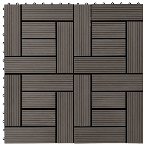 WPC tuintegels, 22 stuks, 30 x 30 cm, 2 m², antislip tegels voor terras, veranda, paviljoen en zwembad, middenbruin, donkerbruin - Image 3