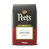 Peet's Coffee, Dark Roast Ground Coffee - Decaf House Blend 18 Ounce Bag