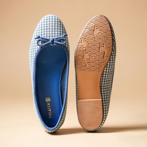 Image of Theater Swans Casual Ballet Flats for Women | Stylish Slip-on Ballerina with Bow Detail | Lightweight Comfortable Footwear with Cushioned Insole