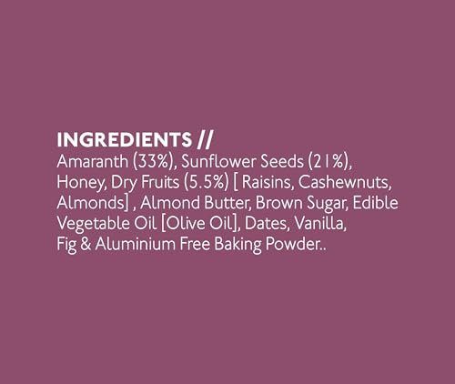 Image of Nourish Organics Fig Amaranth Cookies, 110g | Figs & Crunchy Nuts | Gluten-Free | No Refined Sugar | High Fibre | Clean Label | Healthy Snack | Single Pack