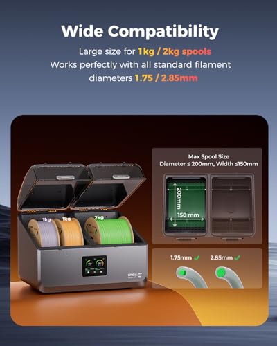 Image of Creality Space Pi X4 Filament Dryer, 4 Spools Filament Dry Box with Dual-Chamber Heated Storage, Max 85℃ Temerature, Independent Temperature Control for PLA, PETG, ABS, TPU, Nylon, ASA