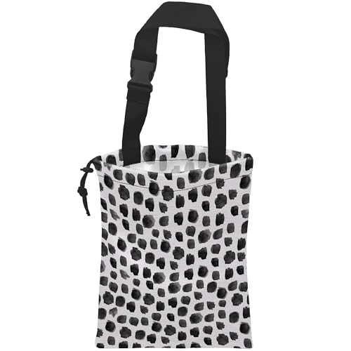 Image of Car Trash Bag Hanging Black Dots Car Trash Can Waterproof Garbage Bag Hanging for Car Back Seat