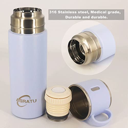 Agratu Thermos Bottles For Hot And Cold Drinks14.2 Oz Thermos Coffee Travel Mug, 316 Stainless Steel Hot Water Thermos, Suitable For Drinking Coffee Tea Milk,Father's Day Gift(B-Sky Blue) #TOP4