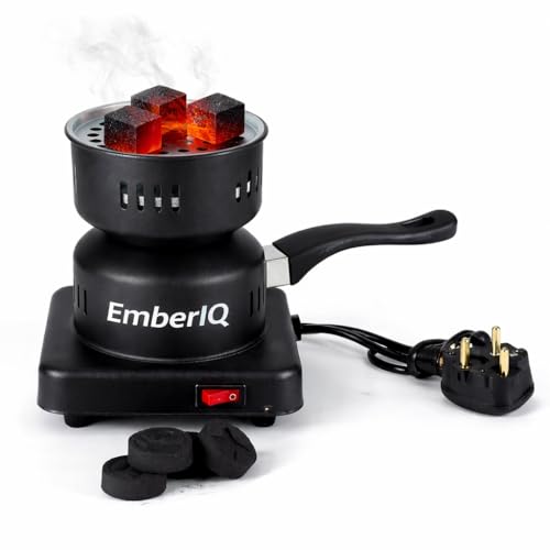 EmberIQ Electric Charcoal Burner 1000W Coal Starter Heater Portable Stainless Steel Hot Plate with UK Plug