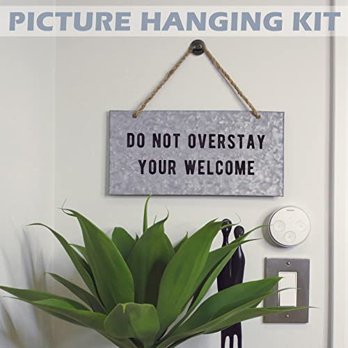 Image of Zhengmy 40 Pcs Double Headed Picture Hangers Nails 4 Size Long Thumb Tacks Wall Nails for Hanging Pictures Decorative Push Pins Hooks for Drywall Photo Office Home Decor, 20 /30 / 40 / 50lb(Black)